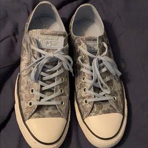 Blue shiny camo Converse